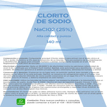 Cargar imagen en el visor de la galería, Kit Clorito de Sodio 25% (140 ml) + Ácido Clorhídrico HCL4% (140 ml) - MMS
