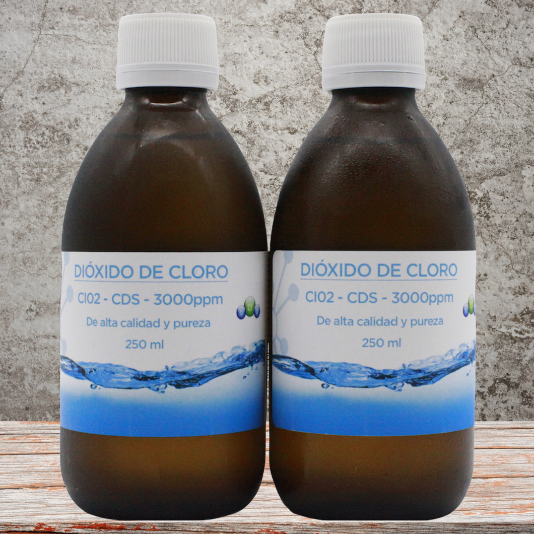 Dióxido de Cloro 250ml (C.D.S.) - 2 Frascos de 250 ml